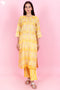 Kota Doria Kurta Pant Set With Dupatta In Block Print